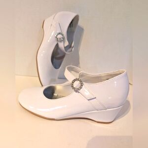 Elegant White Dress Mary Jane Wedge‎ Shoes 4M